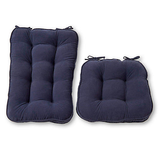 Greendale Home Fashions Hyatt 2 Piece, Royal Blue Chair Cushions