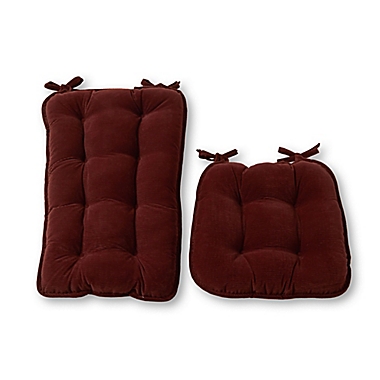 Greendale Home Fashions Cherokee 2-Piece Jumbo Rocking Chair Cushion Set in Wine. View a larger version of this product image.