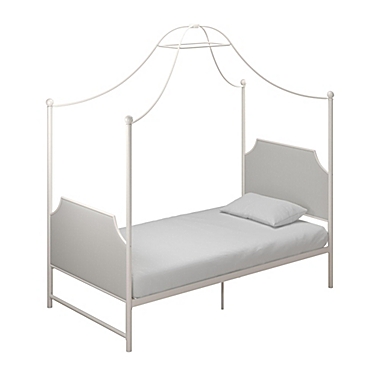 Little Seeds Monarch Hill Clementine Twin Canopy Bed in White. View a larger version of this product image.