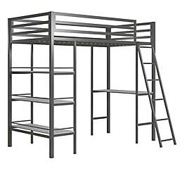 Little Seeds™ Nova Twin Metal Loft Bed in Grey