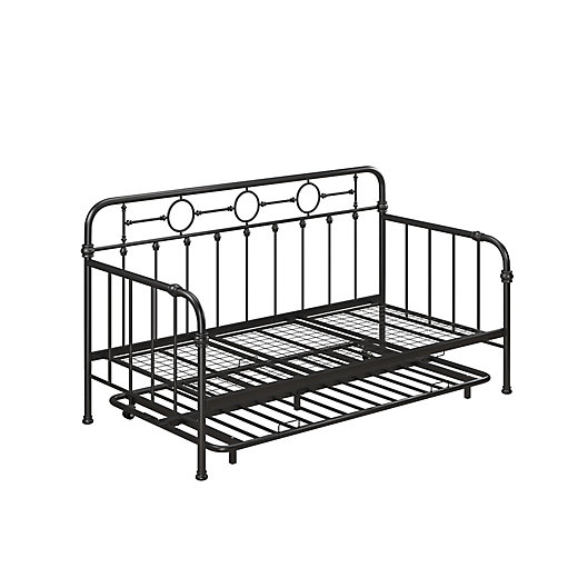 Alternate image 1 for Little Seeds™ Willow Twin Metal Daybed with Trundle in Black