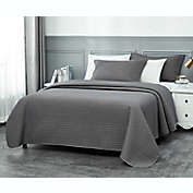 Millano Collection Classic 3-Piece Full/Queen Quilt Set in Grey
