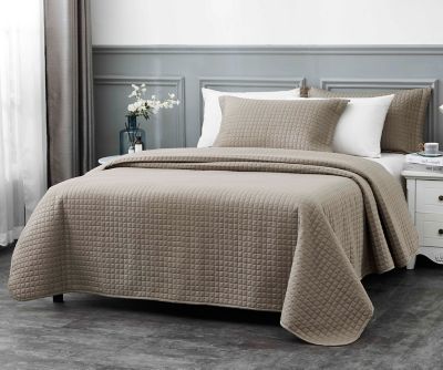 Millano Collection Classic 3-Piece King Quilt Set in Taupe