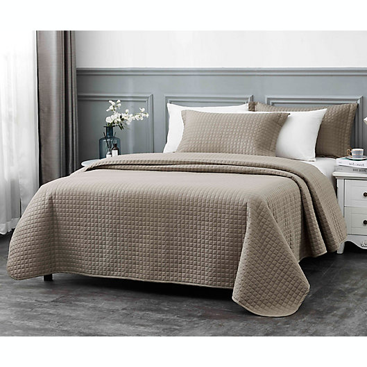 Alternate image 1 for Millano Collection Classic 3-Piece Full/Queen Quilt Set in Taupe