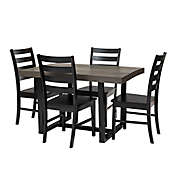 Forest Gate&trade; Farmhouse 5-Piece Dining Set in Grey/Black