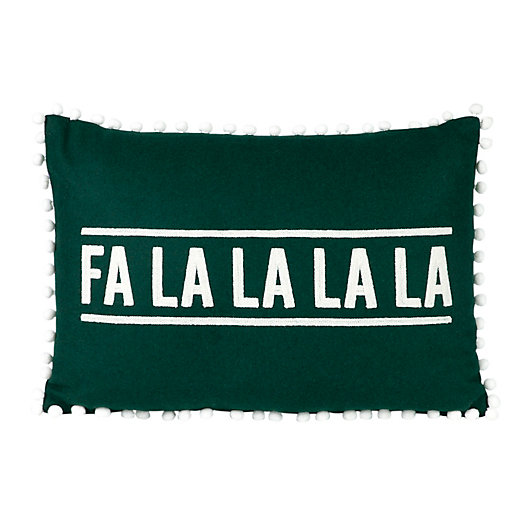 Alternate image 1 for Bee & Willow™ Fa La La Pom Oblong Throw Pillow in Green