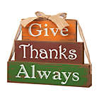 Alternate image 2 for Glitzhome&reg; &quot;Give Thanks Always&quot; Blocks Table Decoration in Orange