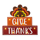 Alternate image 0 for Glitzhome &quot;Give Thanks&quot; LED Lit Turkey Holiday Table Decoration