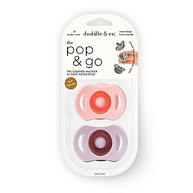 Doddle &amp; Co.&reg; 2-Pack Pop and Go Pacifiers in Blush/Lilac. View a larger version of this product image.