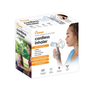 Crane Cordless Warm Steam and Cool Mist Personal Inhaler in White. View a larger version of this product image.