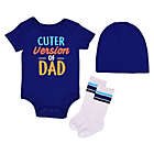 Alternate image 0 for Baby Starters&reg; Newborn BWA &quot;Cuter Version of Dad&quot; Bodysuit, Hat and Sock Set in Blue