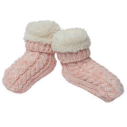 Little Me® Size 6-12M Fur Lined Slipper Booties in Pink