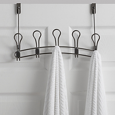 ORG Zenna Over-the-Door 5-Hook Rack in Satin Nickel. View a larger version of this product image.