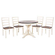 Safavieh Shay 5-Piece Dining Set in White/Natural