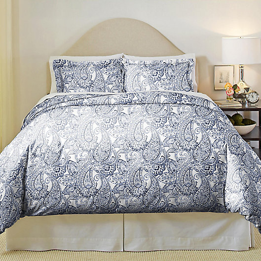 Alternate image 1 for Pointehaven Boho Paisley 2-Piece Twin/Twin XL Duvet Cover Set in Blue