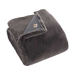 UGG® Mammoth Faux Fur Throw Blanket in Charcoal