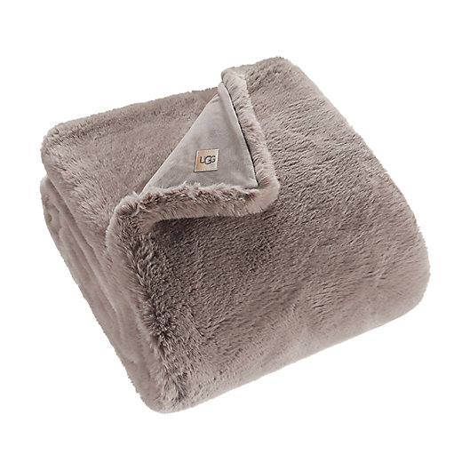 Alternate image 1 for UGG® Mammoth Faux Fur Throw Blanket in Fawn