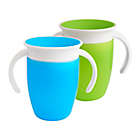 Alternate image 0 for Munchkin&reg; Miracle&reg; 2-Pack 7 oz. 360&ordm; Trainer Cups in Green/Blue