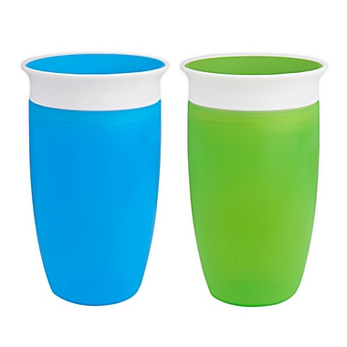 Munchkin&reg; Miracle&reg;360&ordm; 2-Pack 10 oz. Sippy Cups in Green/Blue. View a larger version of this product image.