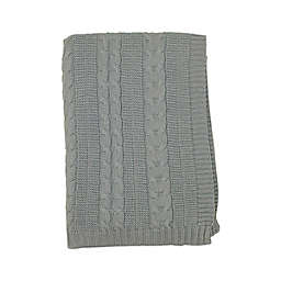 NoJo Kimberly Grant Cable Knit Blanket in Grey