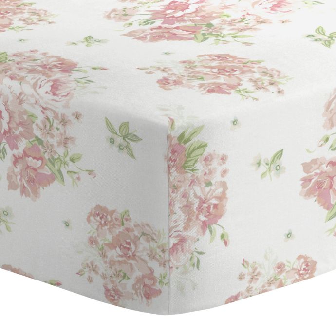 Nojo Kimberly Grant Shabby Chic Floral Crib Sheet In Pink Bed Bath Beyond