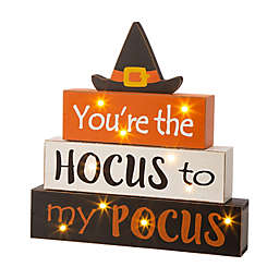 Glitzhome Halloween Lighted Witch Word Block Table Décor