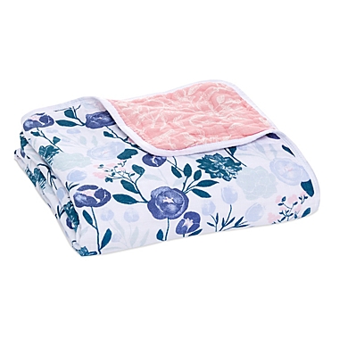 aden + anais&trade; essentials Flowers Bloom Muslin Blanket in Pink. View a larger version of this product image.