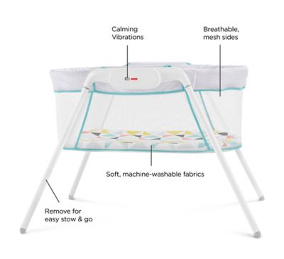 fisher price stow n go bassinet mattress size