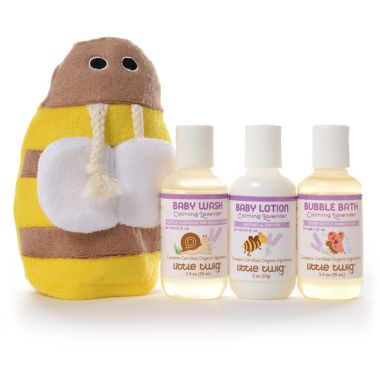 Little Twig Travel Basics &amp; Bee Mit Set in Lavender. View a larger version of this product image.