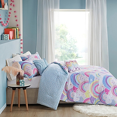 Urban Habitat Kids Emily Printed Rainbow Cotton Reversible 4-Piece Twin Comforter Set in Multi. View a larger version of this product image.