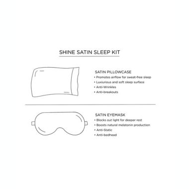 SHINE by NIGHT Satin King Pillowcase and Eye Mask Beauty Kit in Grey. View a larger version of this product image.