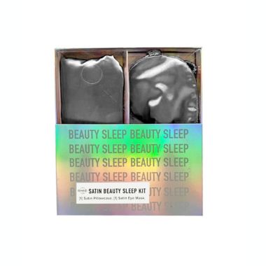 SHINE by NIGHT Satin King Pillowcase and Eye Mask Beauty Kit in Grey. View a larger version of this product image.
