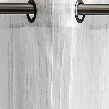 O&O by Olivia & Oliver&trade; Walker 84-Inch Sheer Curtain Panel in White/Silver (Single). View a larger version of this product image.