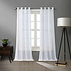 Alternate image 0 for O&O by Olivia & Oliver&trade; Walker 84-Inch Sheer Curtain Panel in White/Silver (Single)