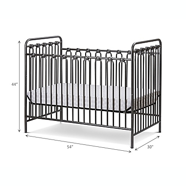LA Baby&reg; Napa 3-in-1 Convertible Crib in Grey Pebble. View a larger version of this product image.