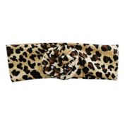 Tiny Treasures Large Bun Knot Headband in Leopard