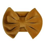 Tiny Treasures&trade; Velour Large Bow Headband in Mustard