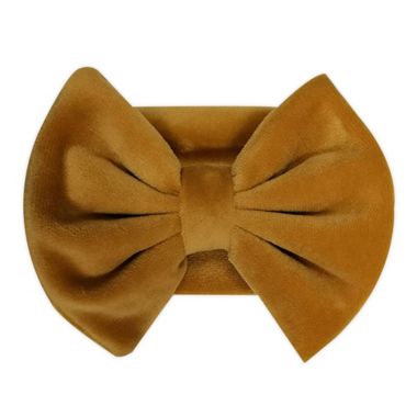 Tiny Treasures™ Velour Large Bow Headband in Mustard