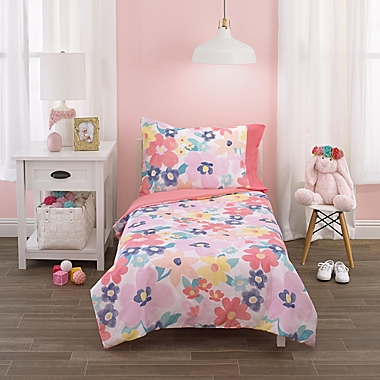 Carter&#39;s Pink, Floral 4pc Toddler Bed Set. View a larger version of this product image.