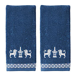 Vern Yip by SKL Home Chinoiserie Hand Towels in Navy (Set of 2)