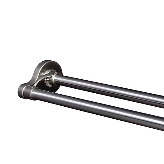 Titan Dual Mount Stainless Steel, Permanent Mount Straight Shower Curtain Rod