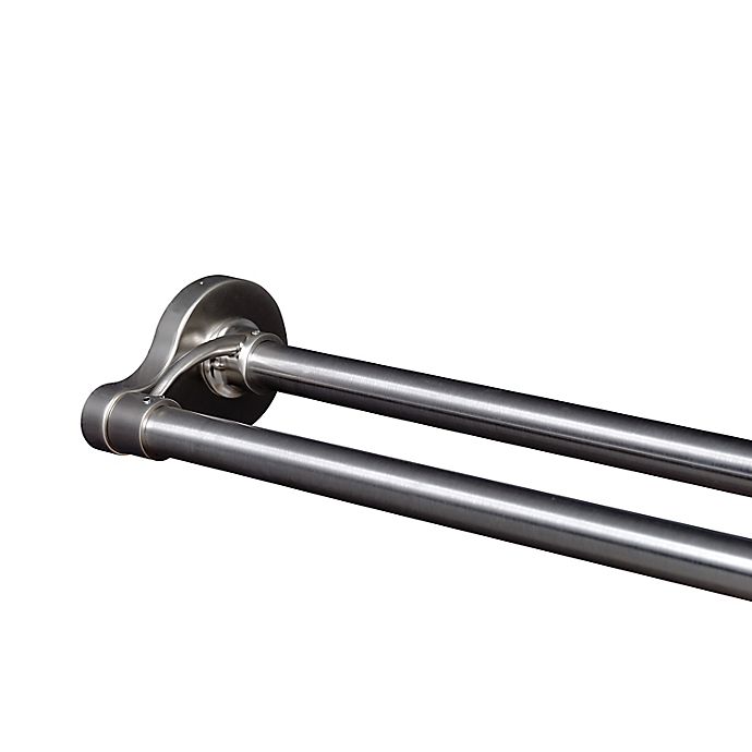 Titan Dual Mount Stainless Steel, Brushed Nickel Shower Curtain Rod Straight