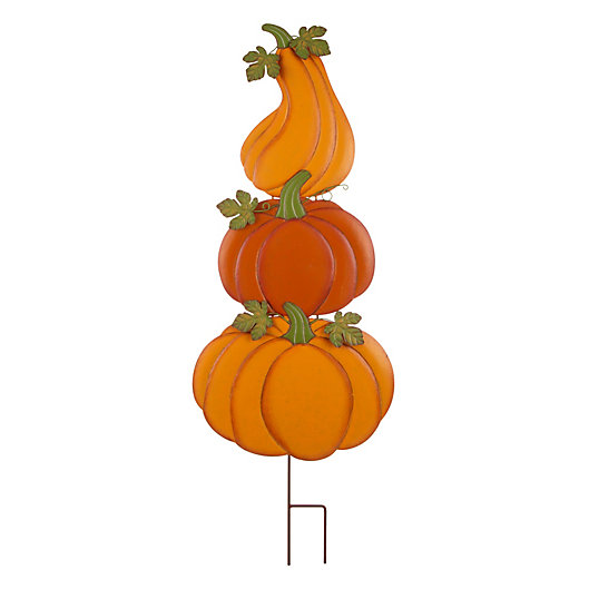 Alternate image 1 for Glitzhome® 42.05-Inch Pumpkins Yard Stake in Orange