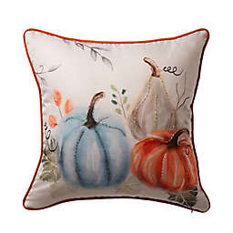 Glitzhome® "Thankful" Velvet Square Pillow Cover in Orange<br />