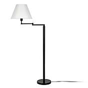 Hudson&amp;Canal&reg; Swing Arm Bronze Floor Lamp with Empire Shade in Black