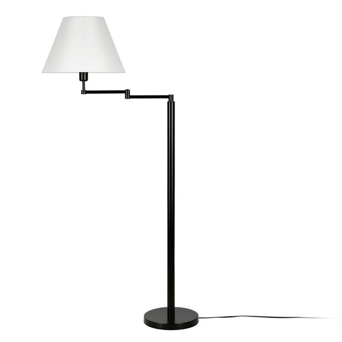Swing Arm Bronze Floor Lamp With Empire Shade In Black Bed Bath Beyond 