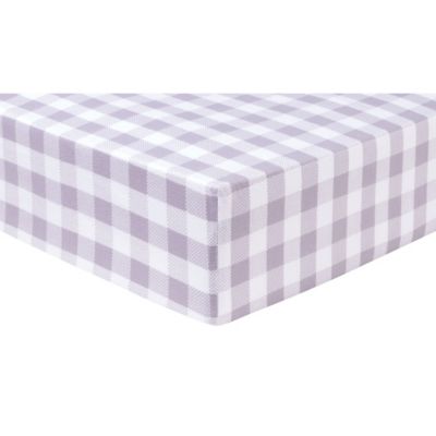 Trend Lab&reg; Buffalo Check Flannel Fitted Crib Sheet in Grey