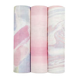 aden + anais™ Silky Soft 3-Pack Florentine Swaddle Blankets in Pink/White