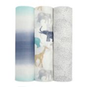 aden + anais&trade; Silky Soft 3-Pack Expedition Swaddle Blankets in Grey/Blue