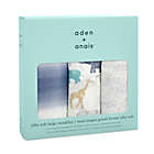 Alternate image 1 for aden + anais&trade; Silky Soft 3-Pack Expedition Swaddle Blankets in Grey/Blue